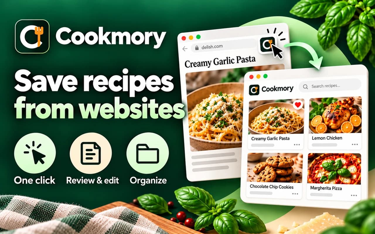 URL import screen in Cookmory before reviewing and saving a recipe