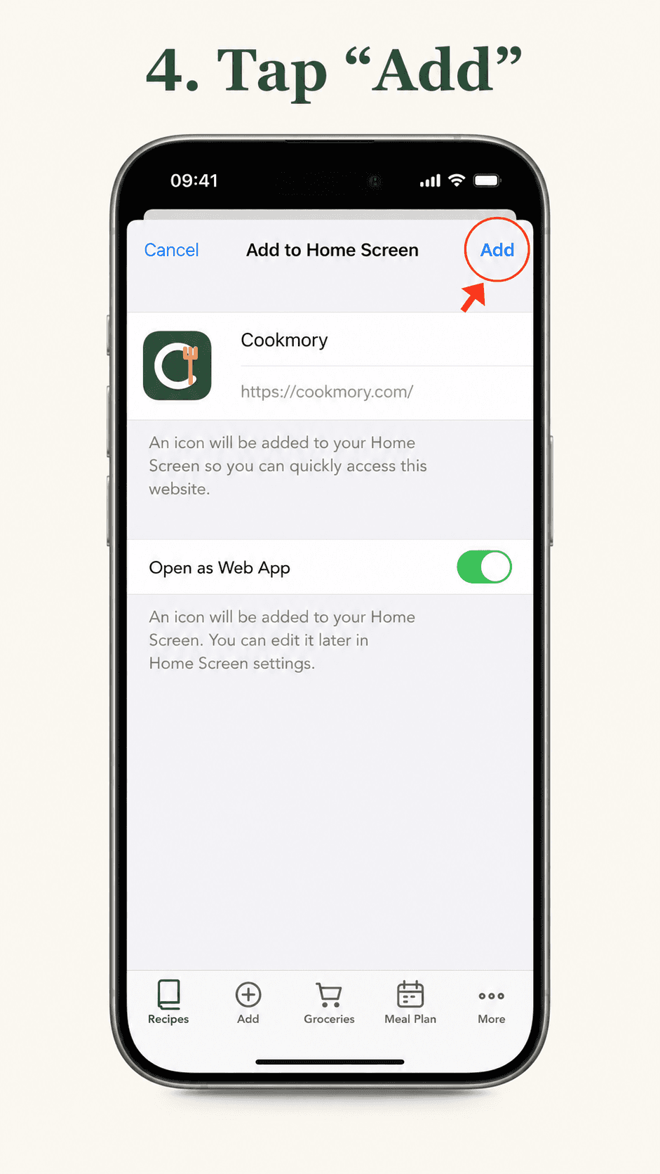 Tap “Add”.